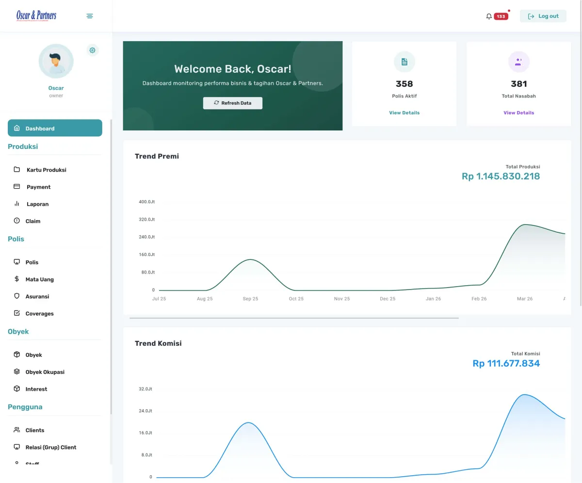 Website Personal OscarAndPartner portofolio Maerev Semarang