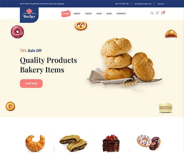 Demo template website FnB Bucker | Maerev