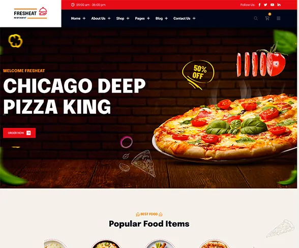 Demo template website FnB Fresheat | Maerev