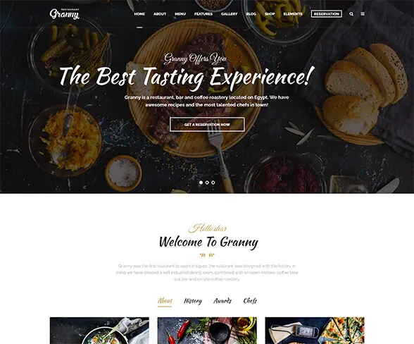 Demo template website FnB Granny | Maerev