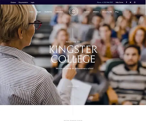 Demo template website Education Kingster | Maerev