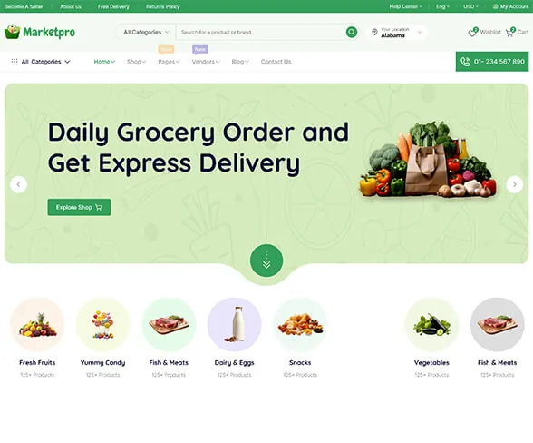Demo template website Retail Marketpro | Maerev