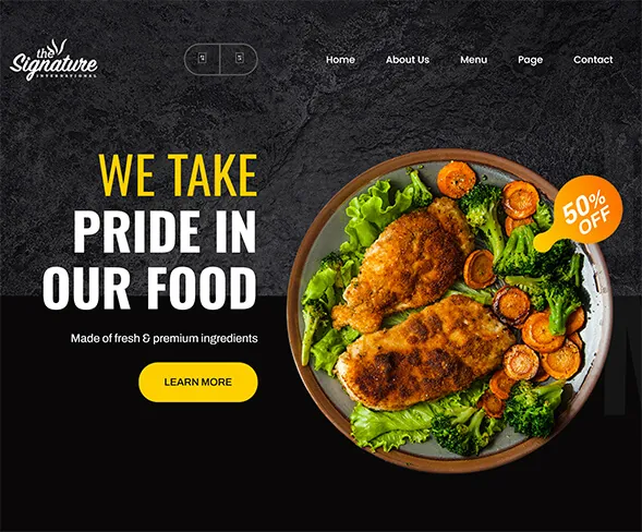 Demo template website FnB The Signature | Maerev