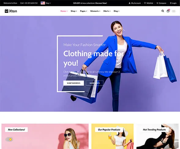Demo template website Fashion Xton | Maerev